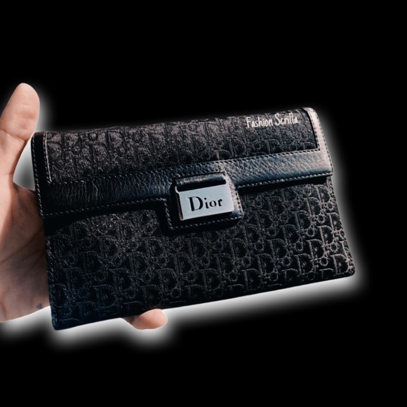 Dior John Galliano Y2K Street Chic Jacquard Black Oblique Monogram Logo Wallet - Picture 1 of 5